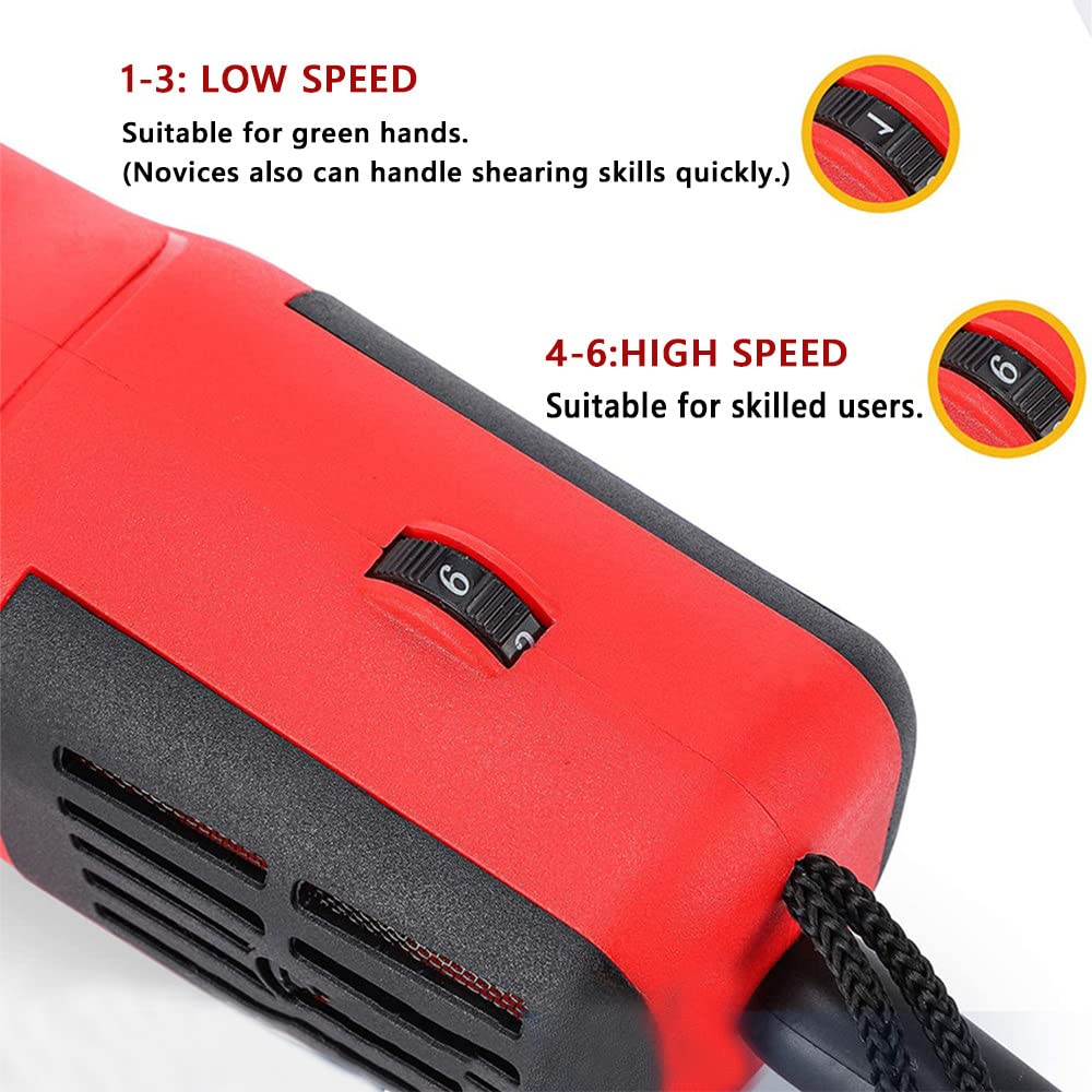 900W Heavy Duty Electric Sheep Shears - Professional Livestock Clippers for Thick Coats, Dual Blade, 6-Speed Adjustable, Large Animal Grooming Shears (Green) - Perfect for Sheep, Alpacas, and Livestock Shearing