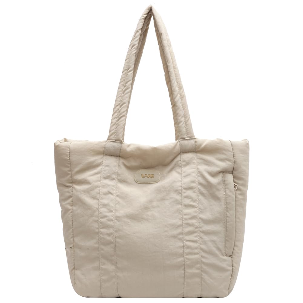Juoxeepy Puffer Tote Bag for Women - Lightweight Nylon Shoulder Bag with Padding, Stylish Hobo Handbag for Work, Travel & Everyday Use