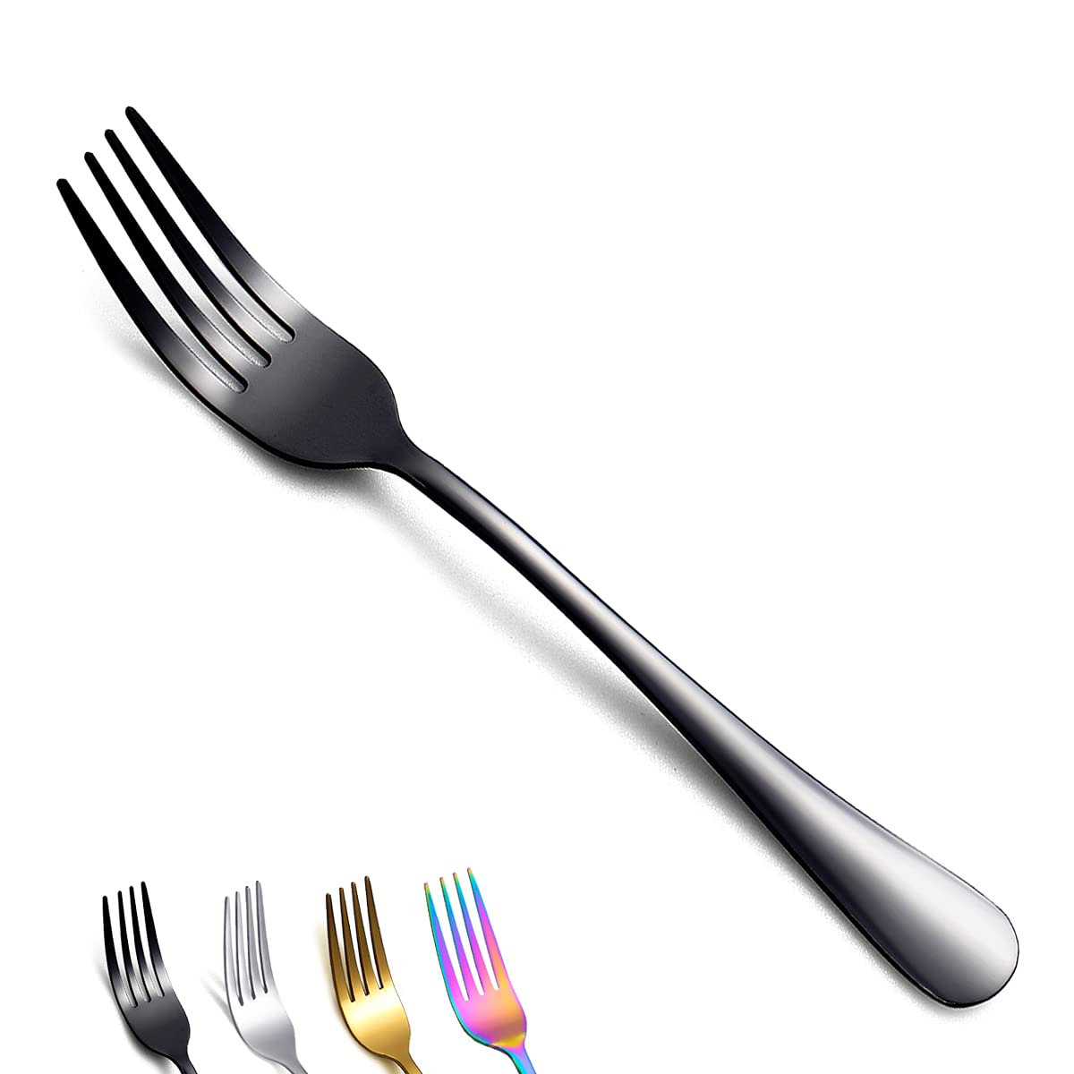 Premium 4-Piece Black Stainless Steel Dinner Forks Set - Berglander 7.9