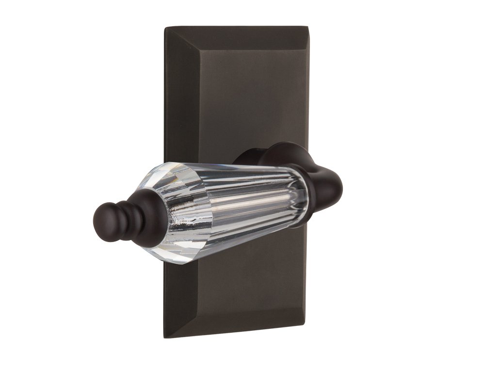 Vintage Style Studio Plate with Parlor Lever - Single Dummy Door Handle in Oil-Rubbed Bronze Finish - Perfect for Victorian Homes, Farmhouse Doors & Interior Design Projects