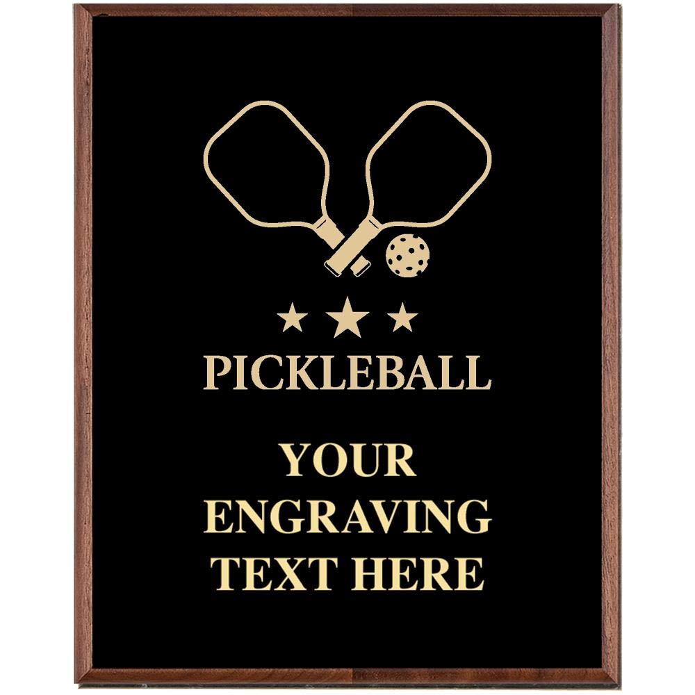 Custom Engraved Pickleball Trophy Plaque Award - Personalized Pickleball Team Gift for Champions | Perfect for Tournaments, Awards Ceremonies & Sports Recognition Events