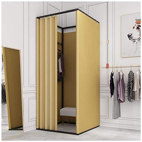 BUYT Portable Detachable Changing Room Tent - 100x100x200cm Privacy Partition for Clothing Stores, Events & Outdoor Use | Foldable Floor-Standing Dressing Booth (Yellow) - Perfect for Retail Fitting Rooms, Beach Changing & Camping Privacy