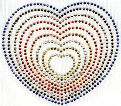 Red Clear Rhinestone Heart Iron On Hot Fix Applique for DIY Clothing, Costumes, and Crafts - Perfect for T-Shirts, Jeans, Hats & Accessories