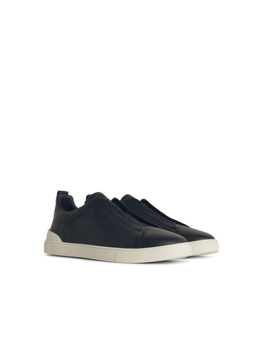 Premium Triple Blue Genuine Leather Sneakers for Men - Comfortable & Stylish Casual Shoes for Walking, Travel & Everyday Wear