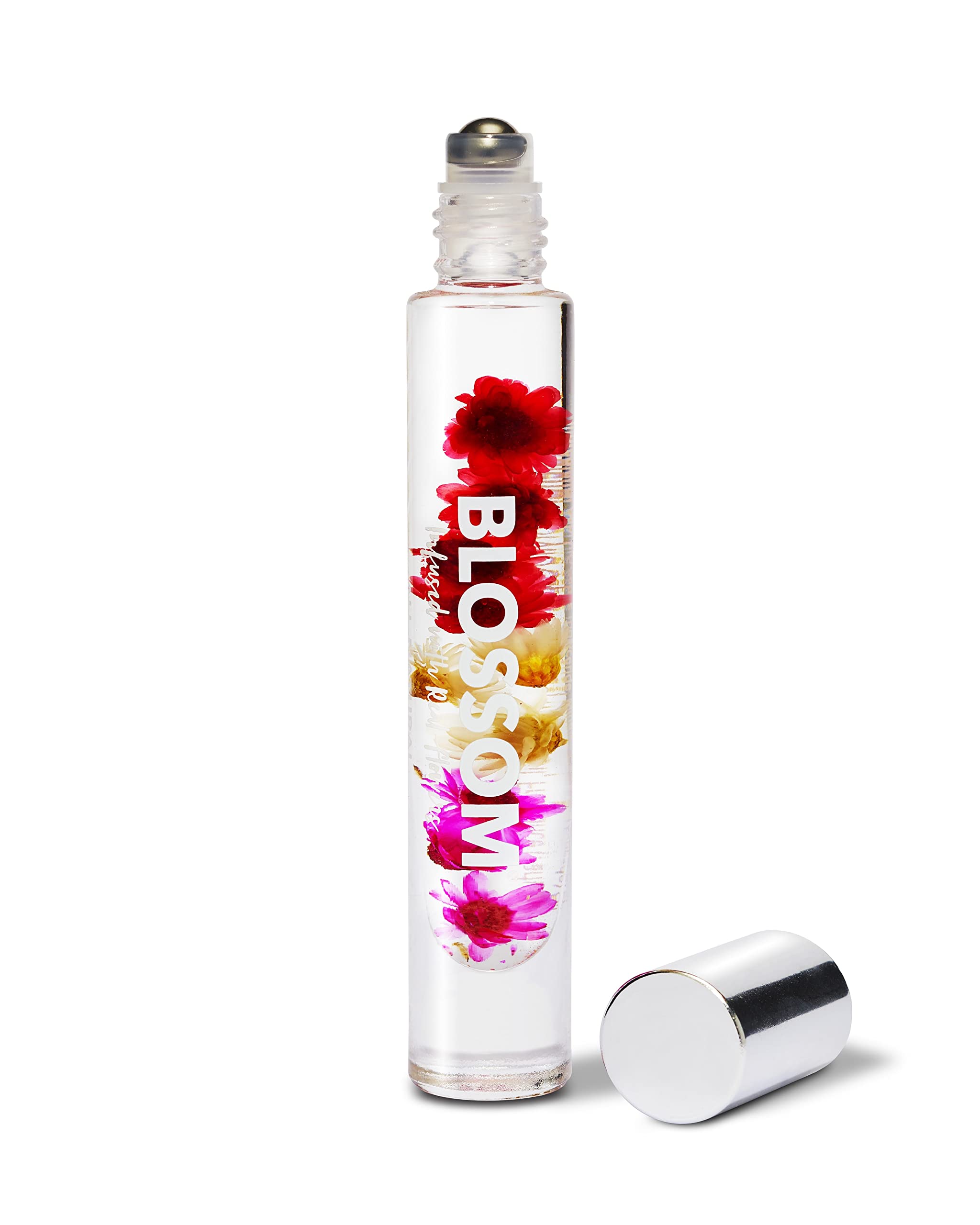 Blossom Roll-On Perfume Oil for Women - Alcohol-Free Essential Oil Rollerball with Real Flowers (Rose, Violet, Lily, Magnolia, Amber, Cedarwood) | 0.20oz | Made in USA | Perfect for Daily Wear, Date Nights & Gift Giving