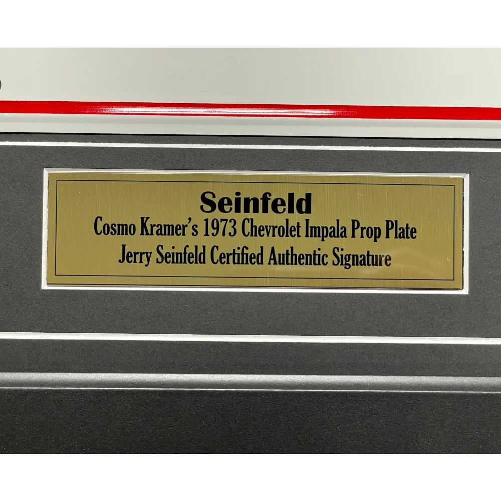 Jerry Seinfeld Signed Kramer 8x10 Photo with Car License Plate Framed Collage - JSA COA Authenticated Autograph - Perfect for TV Show Memorabilia Collectors and Seinfeld Fans Home Decor