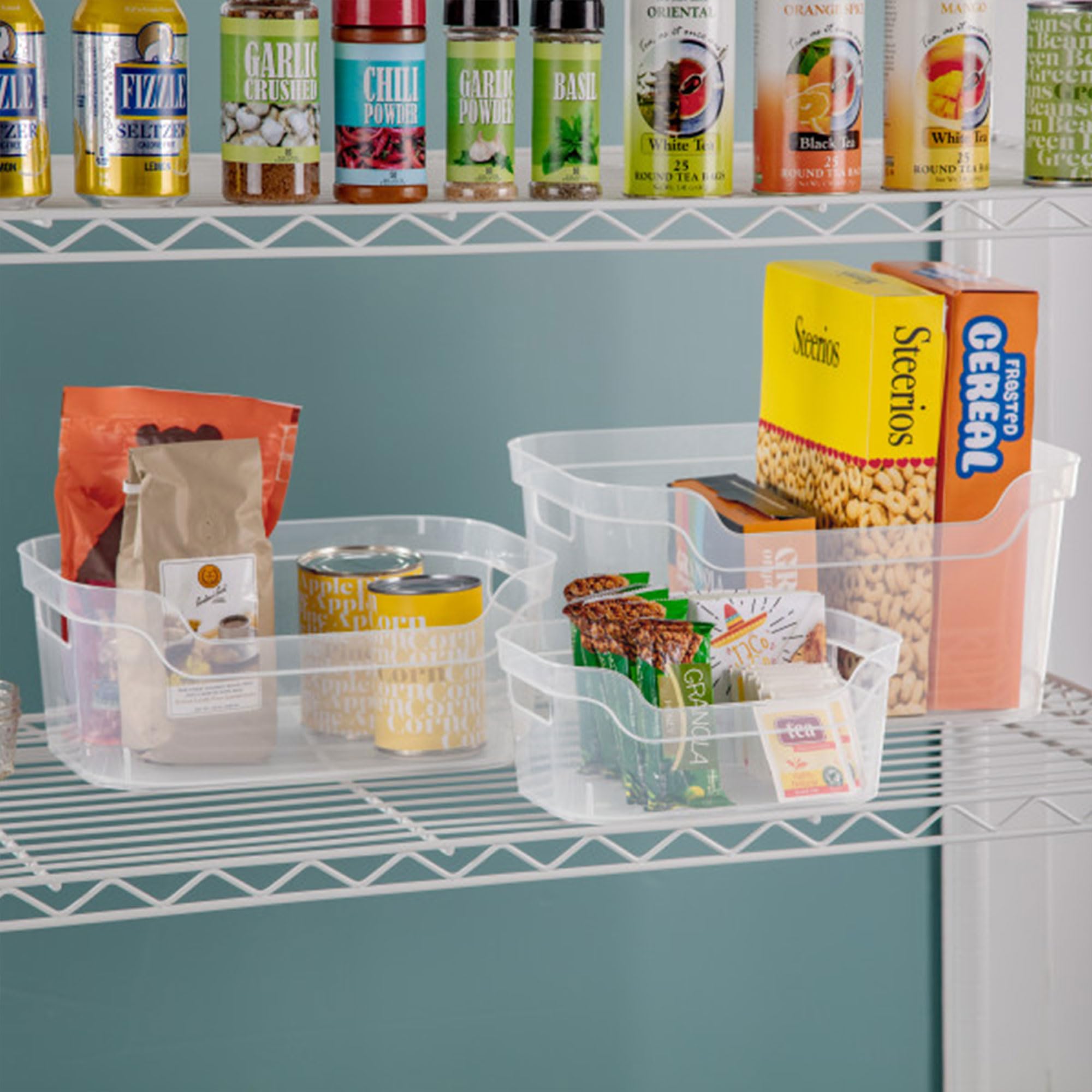 Sterilite Medium Clear Storage Bin with Comfortable Handles - 5.25x9.5x13 Inches - 24 Pack for Home Organization | Perfect for Closet, Pantry & Office Storage