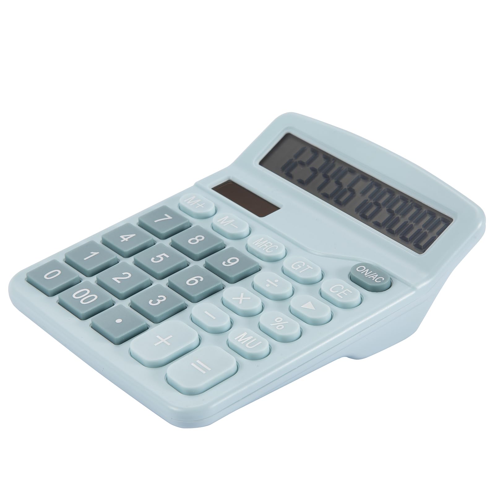 Upgraded 12-Digit Solar Battery Calculator with Large LCD Display & Sensitive Buttons - Dual Power Desktop Calculator for Office, Home, School (Solar Blue) - Perfect for Accounting, Budgeting & Math Homework