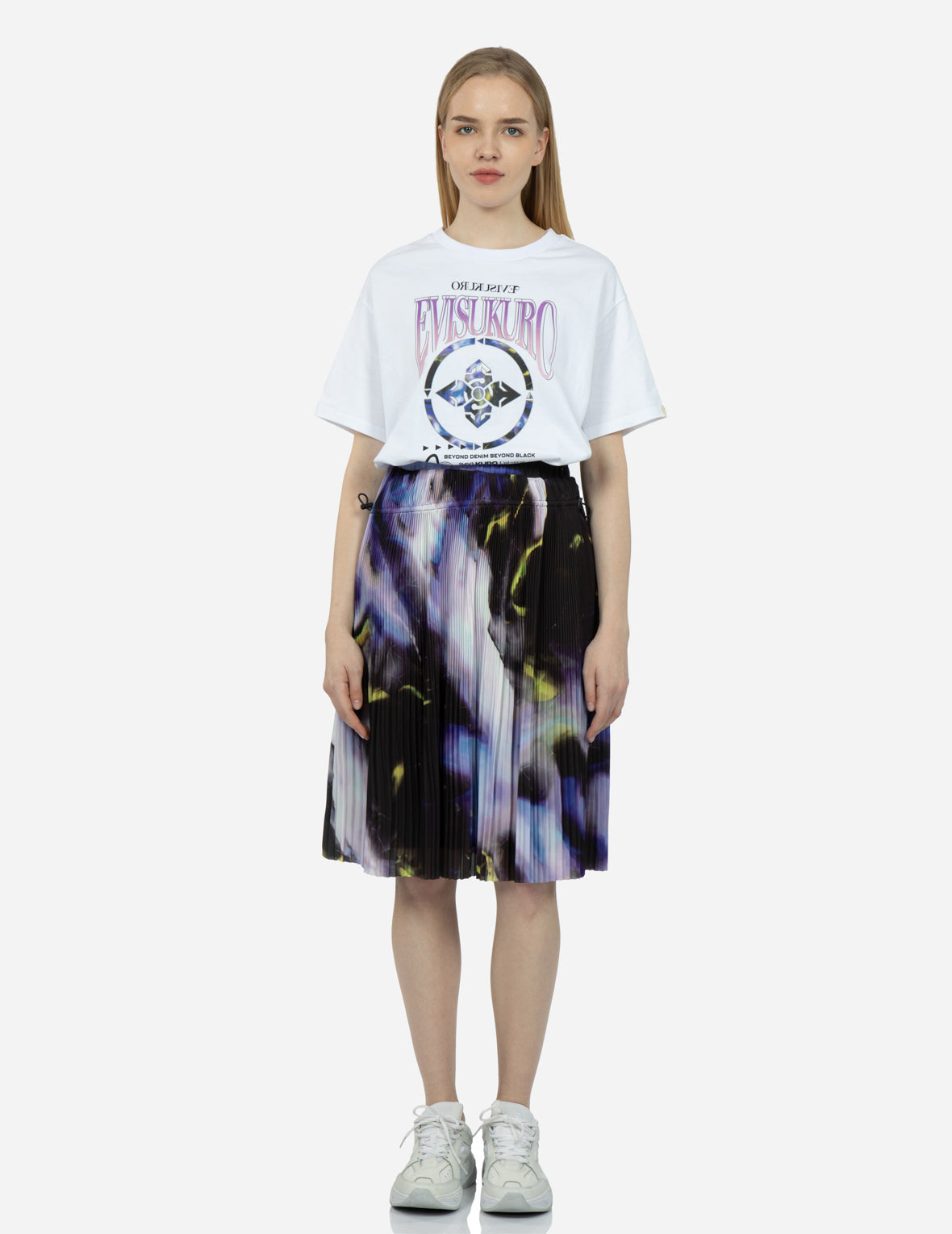 Abstract Print Pleated Front Skirt - Women's Fashion Midi Skirt for Casual & Office Wear | Trendy A-Line Skirt for Spring & Summer Outfits | Perfect for Parties, Dates & Work