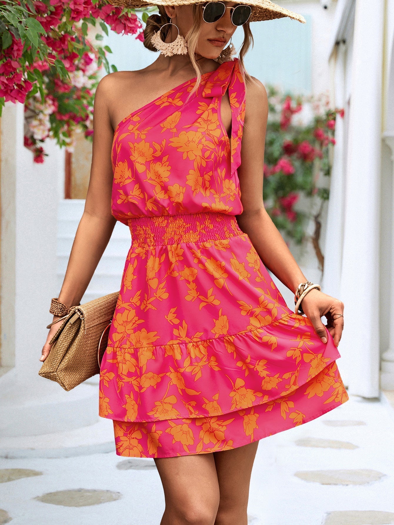 Elegant One Shoulder Casual Dress for Women - Summer Party & Beach Wear - Perfect for Date Night, Vacation, and Outdoor Events