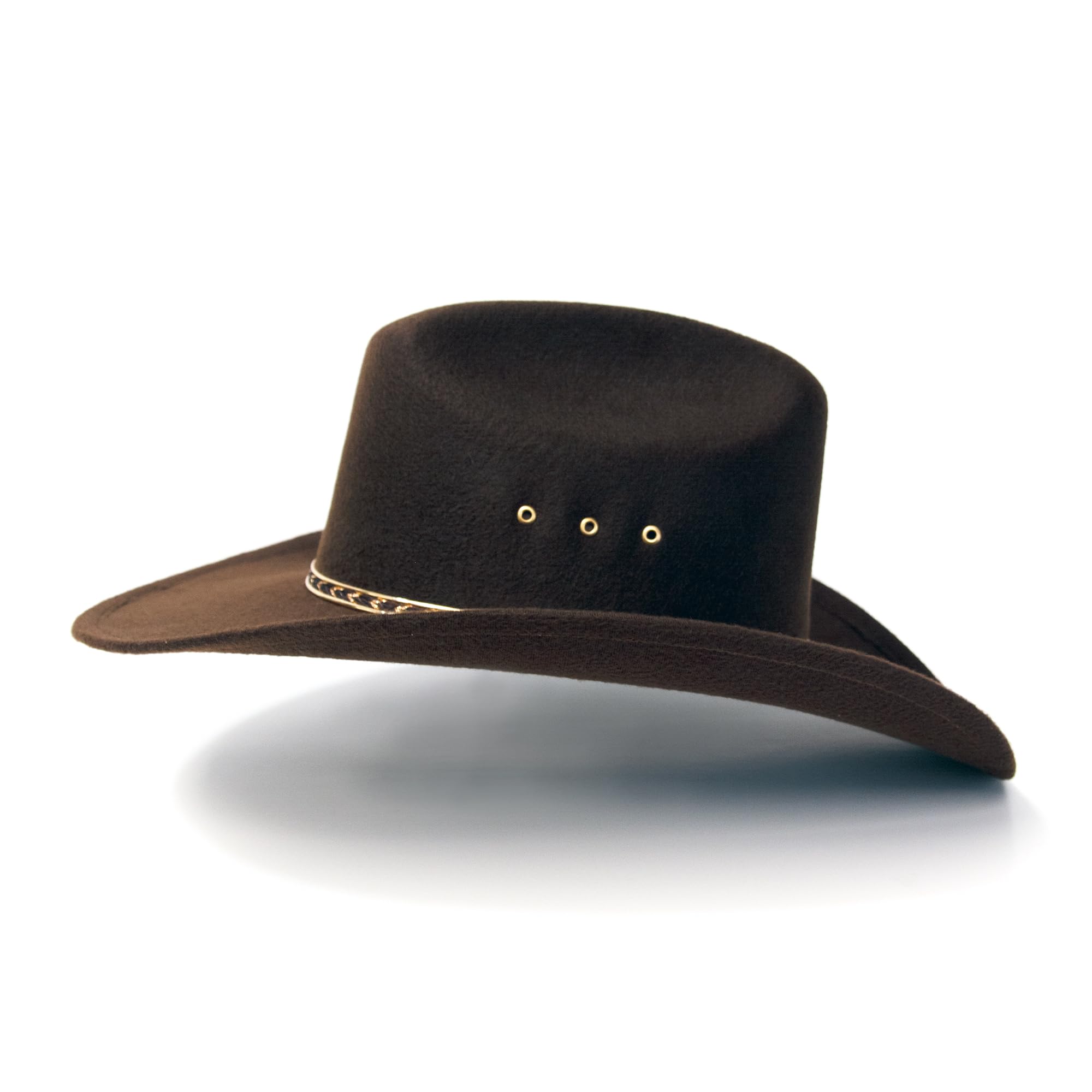 Western Express Felt Finish Cowboy Hat - Cattleman Style with Gold Hat Band | Cowboy & Cowgirl Hats for Men & Women | Perfect for Rodeo, Country Music Festivals & Western Fashion