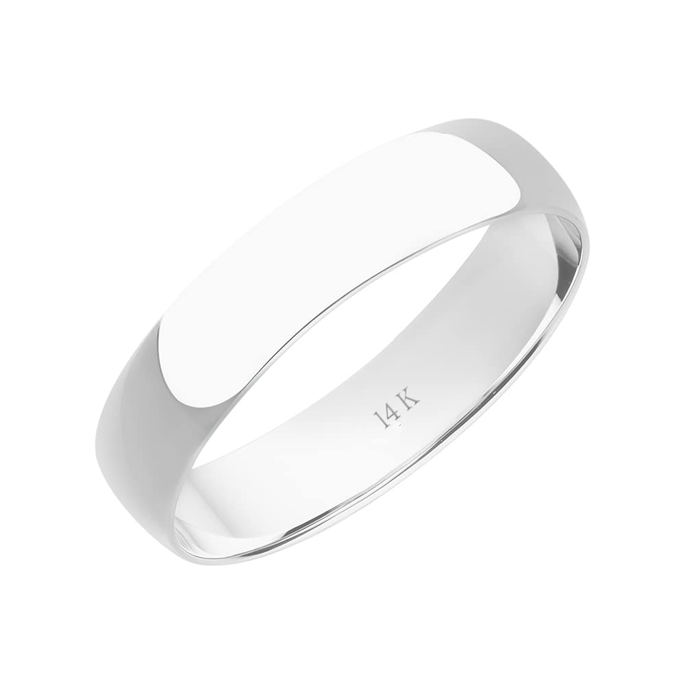 4MM Solid Gold Men's Wedding Band – 10K & 14K Yellow, White, Rose Gold Wedding Ring for Men | Lightweight, Durable & Well-Polished | Perfect for Engagements, Anniversaries & Everyday Wear