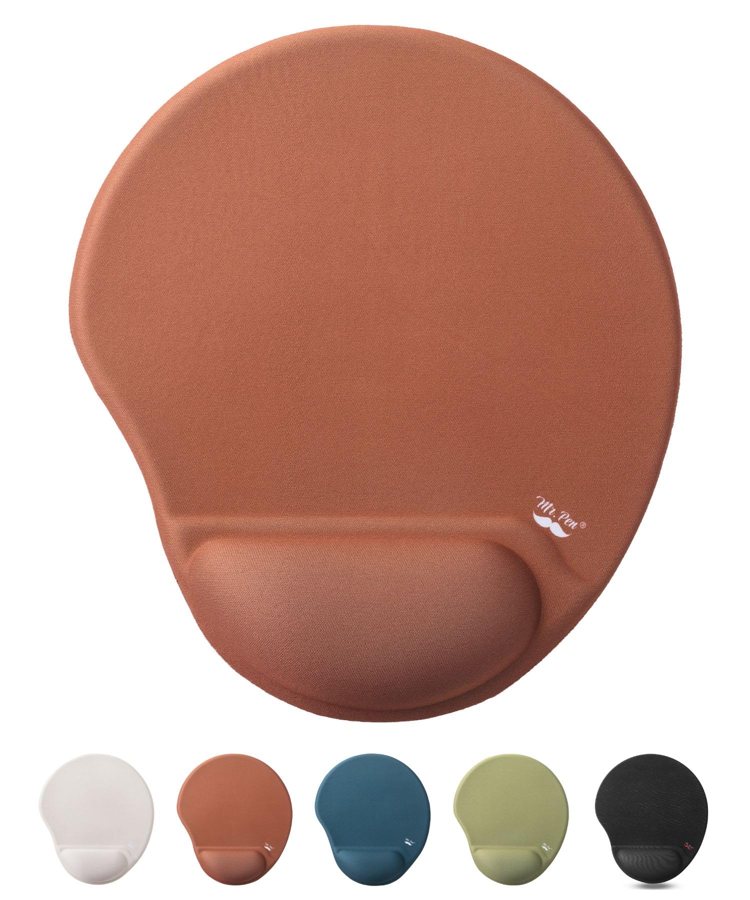 Ergonomic Mouse Pad with Wrist Support - Comfortable Gel Cushion for Office & Gaming - Brown (Mr. Pen) | Perfect for Long Computer Work Sessions, Typing & PC Gaming