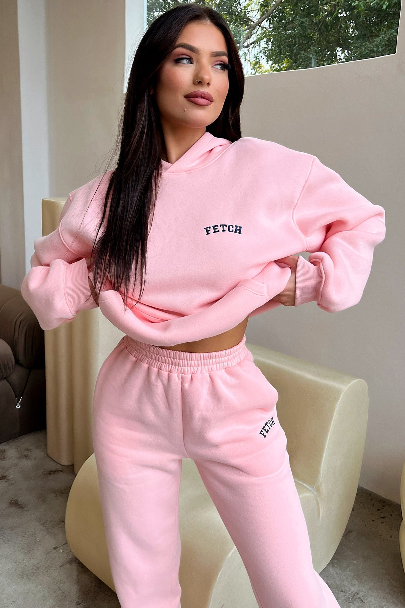 Fetch University Trackies - Soft Pink Joggers for Women, Comfortable Lounge Pants, Casual Athletic Wear for Yoga, Running & College Campus Life