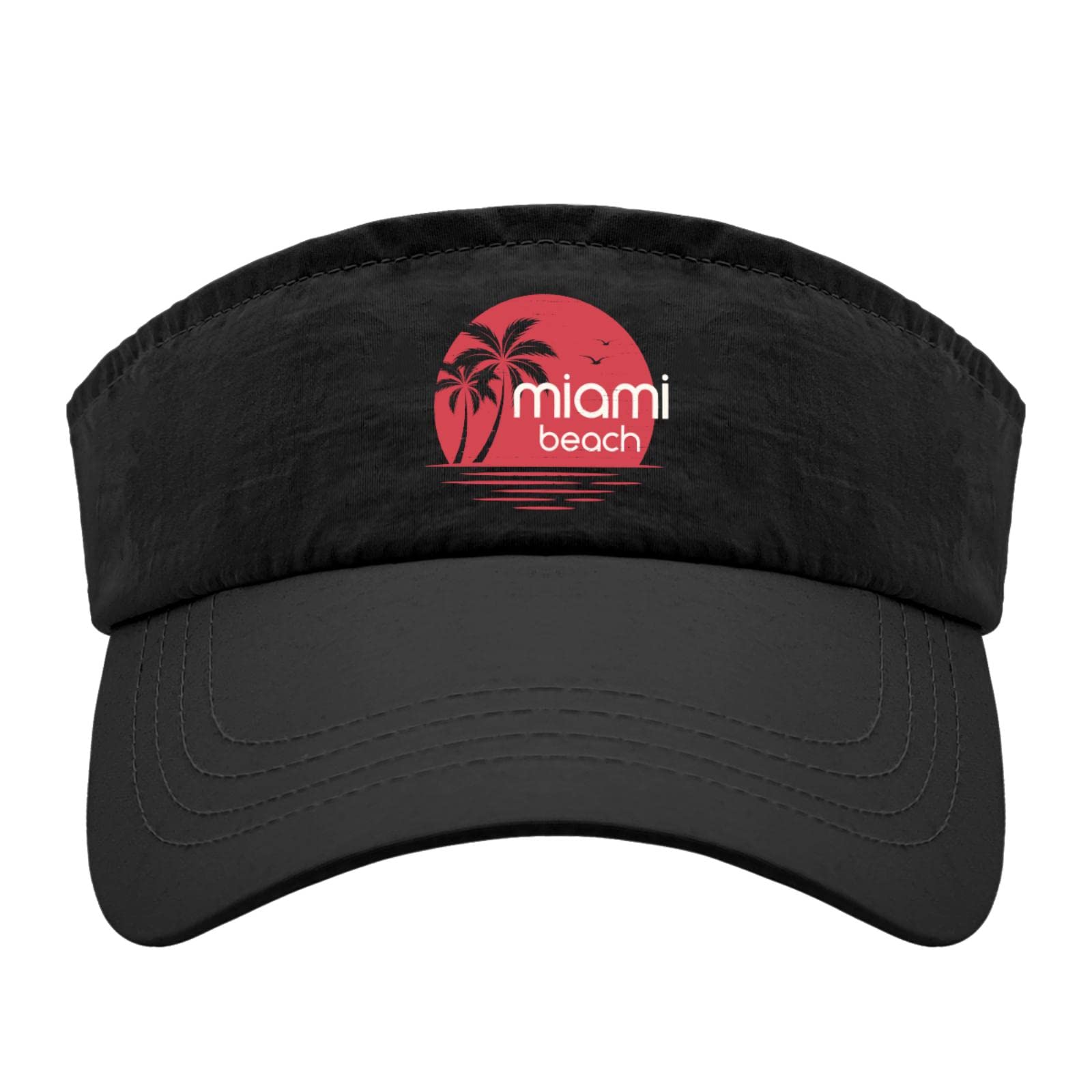Women's Retro Ponytail Visor Hat - UV Protection Sun Visor for Beach, Golf & Outdoor Activities | Miami Florida Style Adjustable Sun Hat for Adults