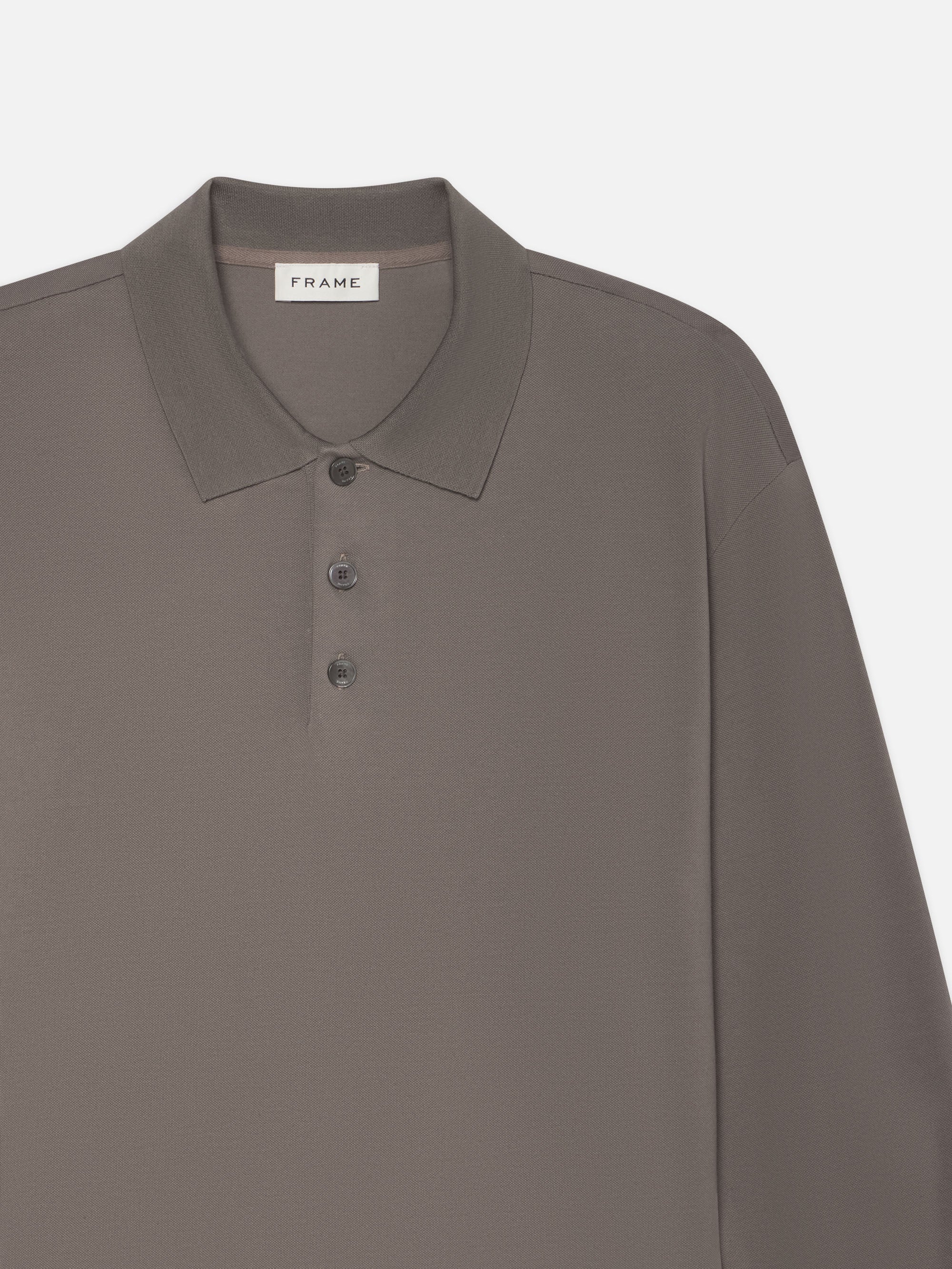 Men's Lightweight Pique Long Sleeve Polo Shirt - Smoky Mocha - Breathable & Comfortable for Golf, Business Casual & Outdoor Activities