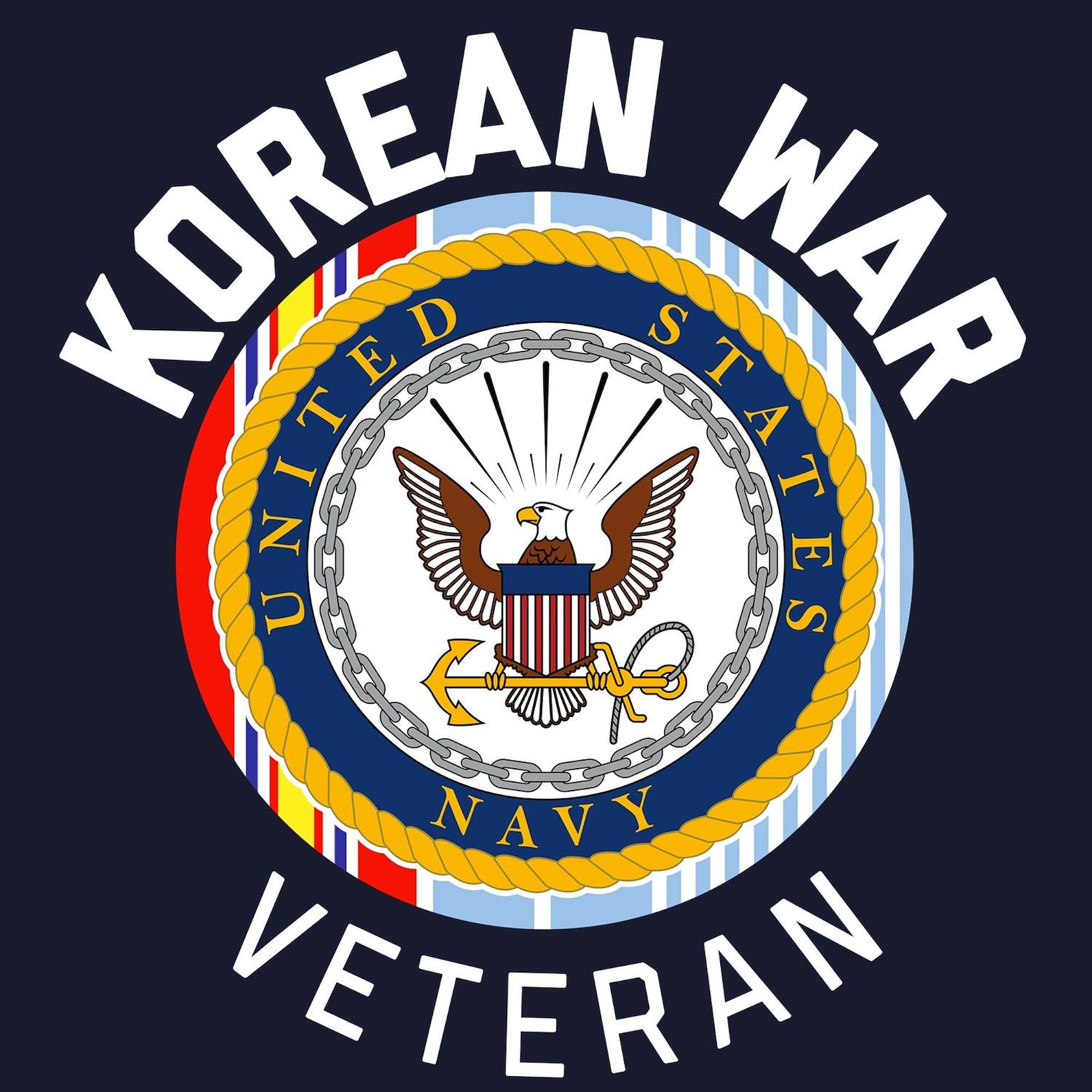 Navy Korean War Veteran Zip Hoodie for Men - Dark Zip-Up Hooded Sweatshirt | Military Apparel, Veteran Gifts & Casual Wear