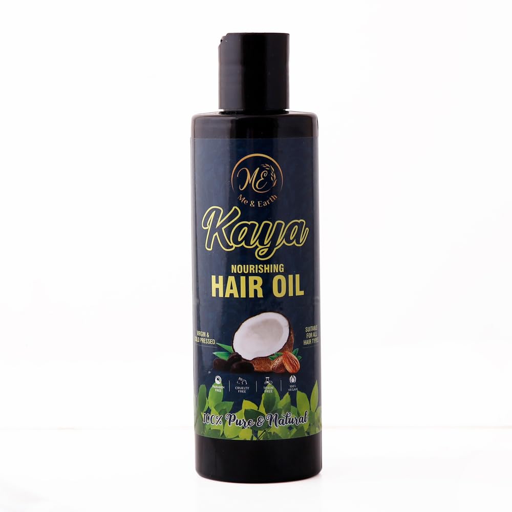 Me and Earth 6-in-1 Nourishing Hair Oil with Virgin Cold-Pressed Coconut, Jojoba, Almond, Sesame, Hibiscus & Methi Oils - 200ml | Promotes Hair Growth, Reduces Breakage & Adds Shine | Perfect for Daily Hair Care, Scalp Massage & Overnight Treatment