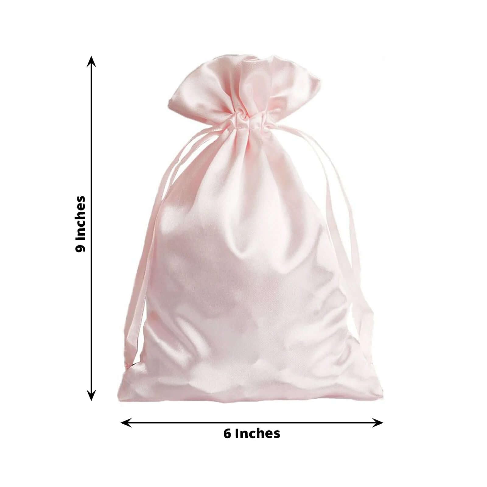 Efavormart 12PCS Blush Satin Drawstring Gift Bags - 6x9 Inches for Wedding Favors, Bridal Shower, Candy & Jewelry - Perfect for Party Decorations, Baby Showers & Special Events