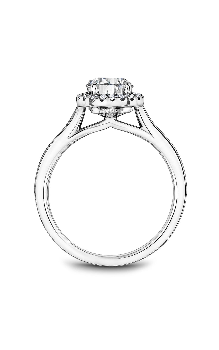 Noam Carver B508 02A Bridal Engagement Ring - 14K White Gold Diamond Wedding Band for Women, Perfect for Proposals, Anniversaries & Romantic Occasions