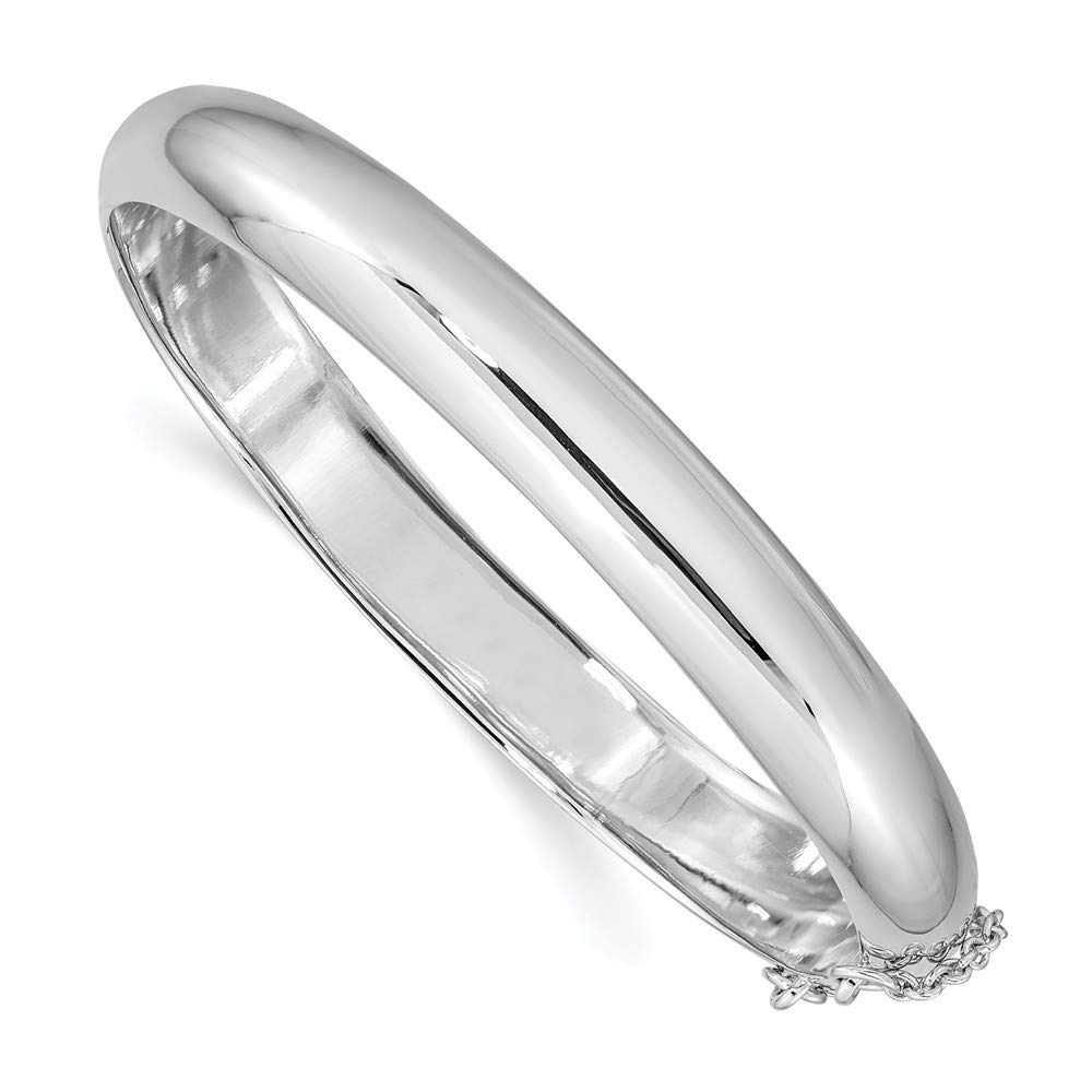 Roy Rose Jewelry Sterling Silver 9mm Fancy Hinged Bangle Bracelet 7.5'' - Elegant Women's Fashion Jewelry for Parties, Weddings & Special Occasions