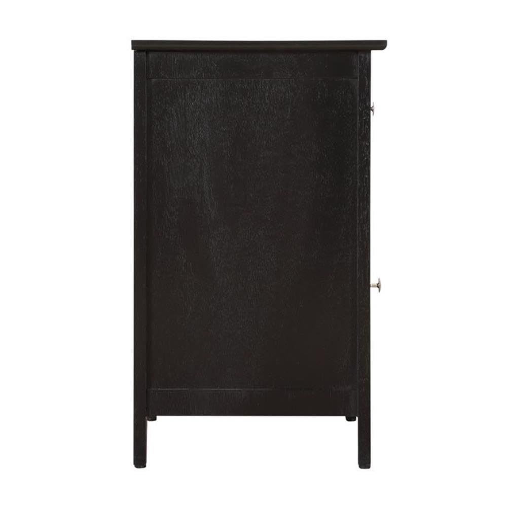 Glory Furniture Izzy 1-Drawer 1-Door Nightstand in Black - Modern Bedside Table for Bedroom Storage & Organization