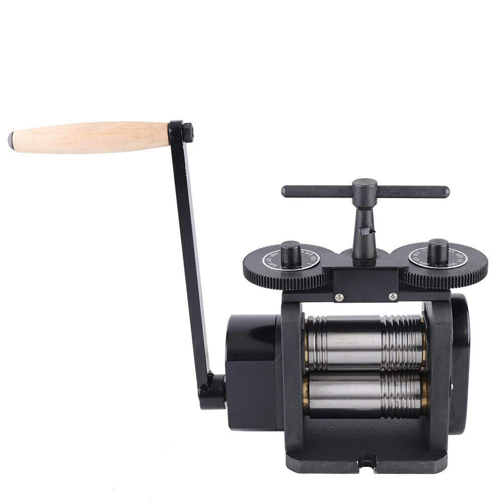 Professional 130mm Wide Manual Jewelry Rolling Mill Machine with 65mm Diameter Rollers - 5mm Max Opening Jewelry Making Tool for Gold, Silver & Metal DIY - Perfect for Jewelers, Craftsmen & Hobbyists (Ideal for Rings, Bracelets & Metal Sheet Forming)