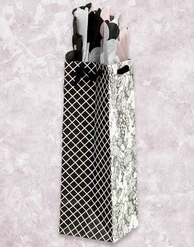 Premium Grapes Toile Wine Bags - Elegant Reusable Wine Bottle Carrier for Parties, Weddings & Picnics