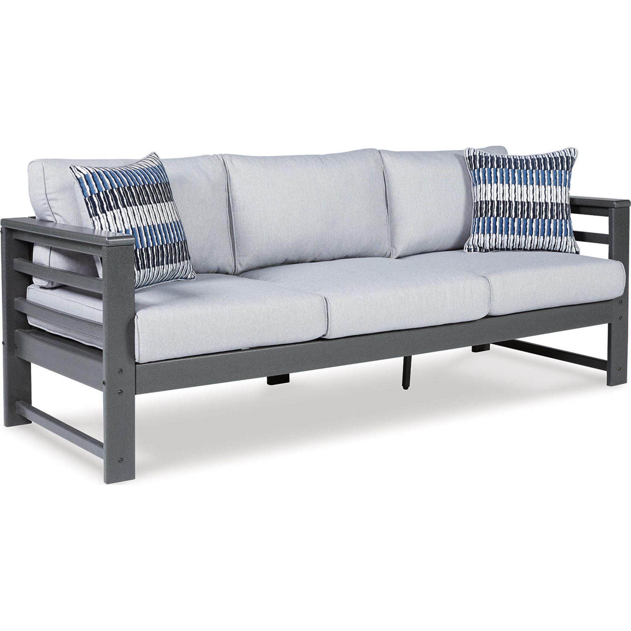 Amora 5-Piece Outdoor Patio Furniture Set - Charcoal Gray Sectional Sofa for Backyard, Poolside & Garden Relaxation