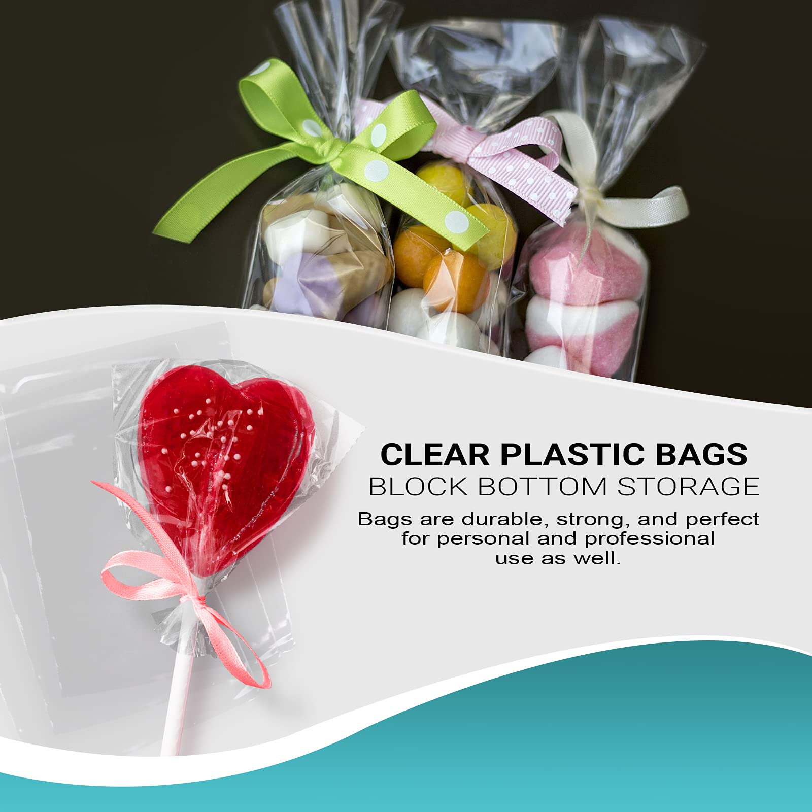 1000 Pack 3x4 Inches Clear Plastic Bags for Packaging - 4 Mil Tear Resistant Polyethylene Flat Bakery Bags with Open Top | Perfect for Popcorn, Homemade Bread, Cookies, Candy & Party Favors | Food Safe Storage & Retail Display