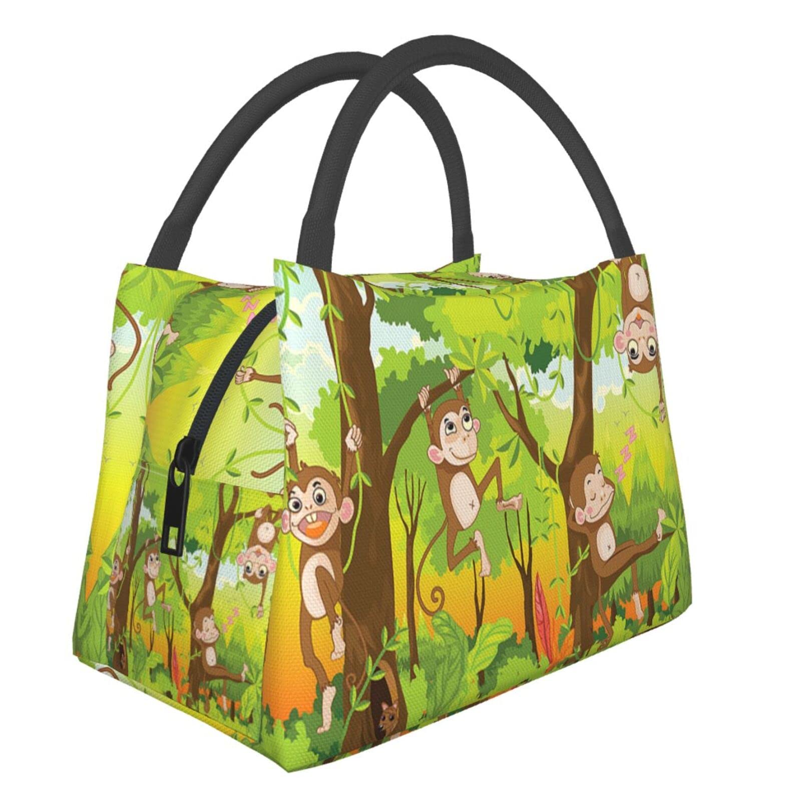 Cute Monkey Lunch Box - Insulated Portable Picnic Bag for Kids & Outdoors