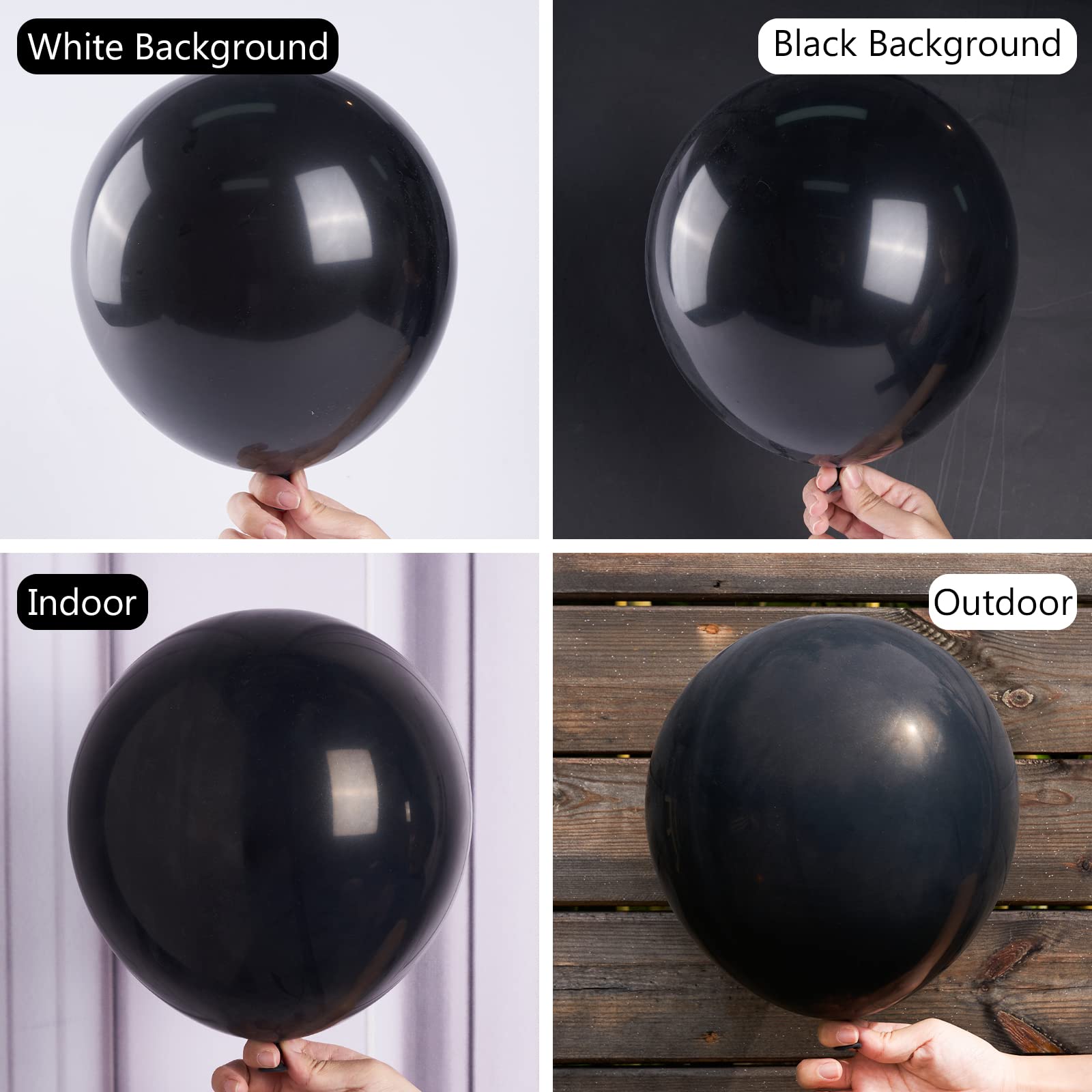 51 Pcs 12 Inch Matte Black Balloons for Party Decor - Birthday, Retirement, Balloon Garland & Arch - Premium Latex Balloons for Indoor/Outdoor Events, Halloween, Graduation & Wedding Decorations