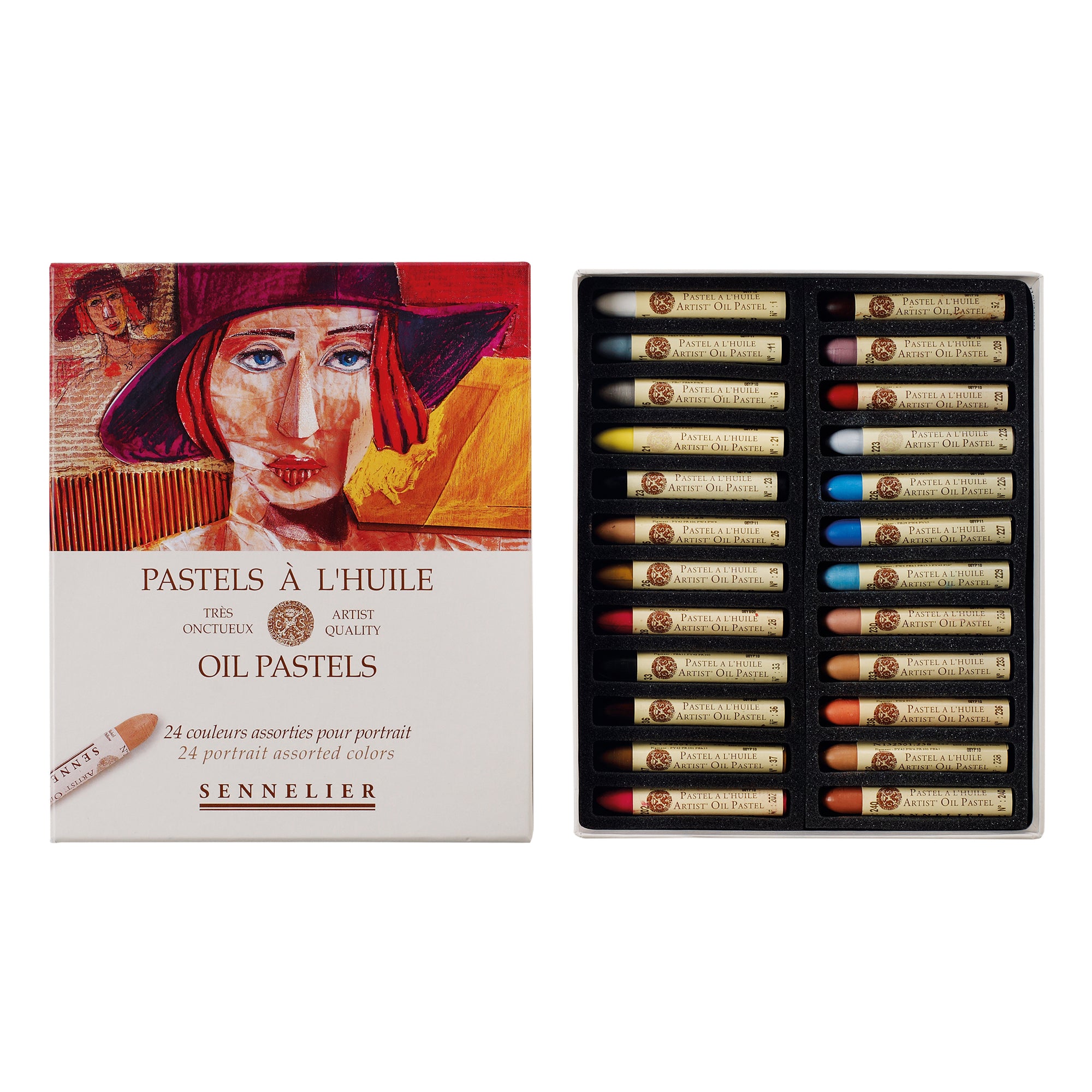 24 Piece Oil Pastel Set for Artists - Professional Portrait Drawing & Sketching Supplies - Vibrant Colors for Adult Coloring Books & Art Projects