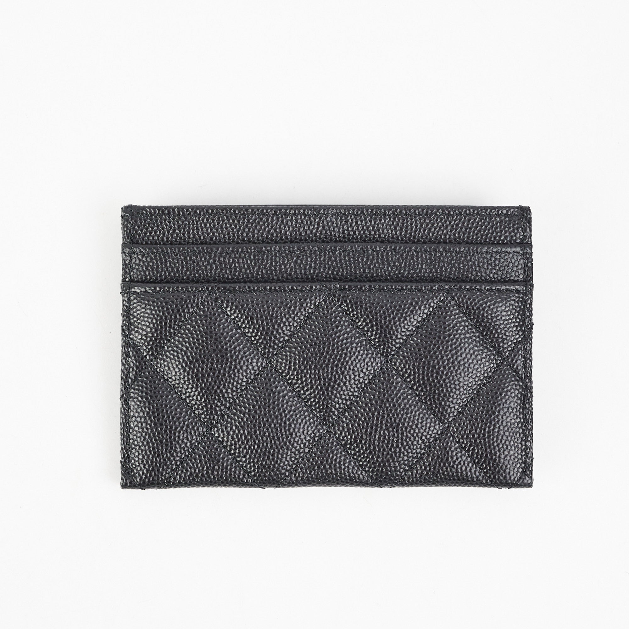 Chanel Black Filigree Leather Card Holder Wallet - Luxury Compact Credit Card Case for Women - Perfect for Everyday Use, Travel & Gift Giving