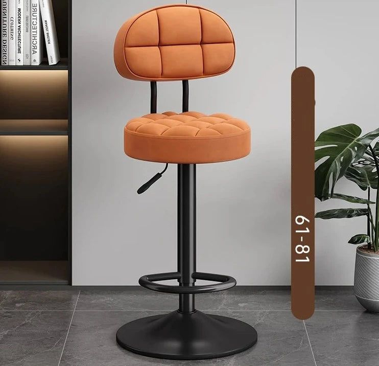 Modern Minimalist Swivel Bar Stool - Adjustable Height Counter Stool for Kitchen Island, Breakfast Nook & Home Bar - Comfortable & Space-Saving Dining Chair