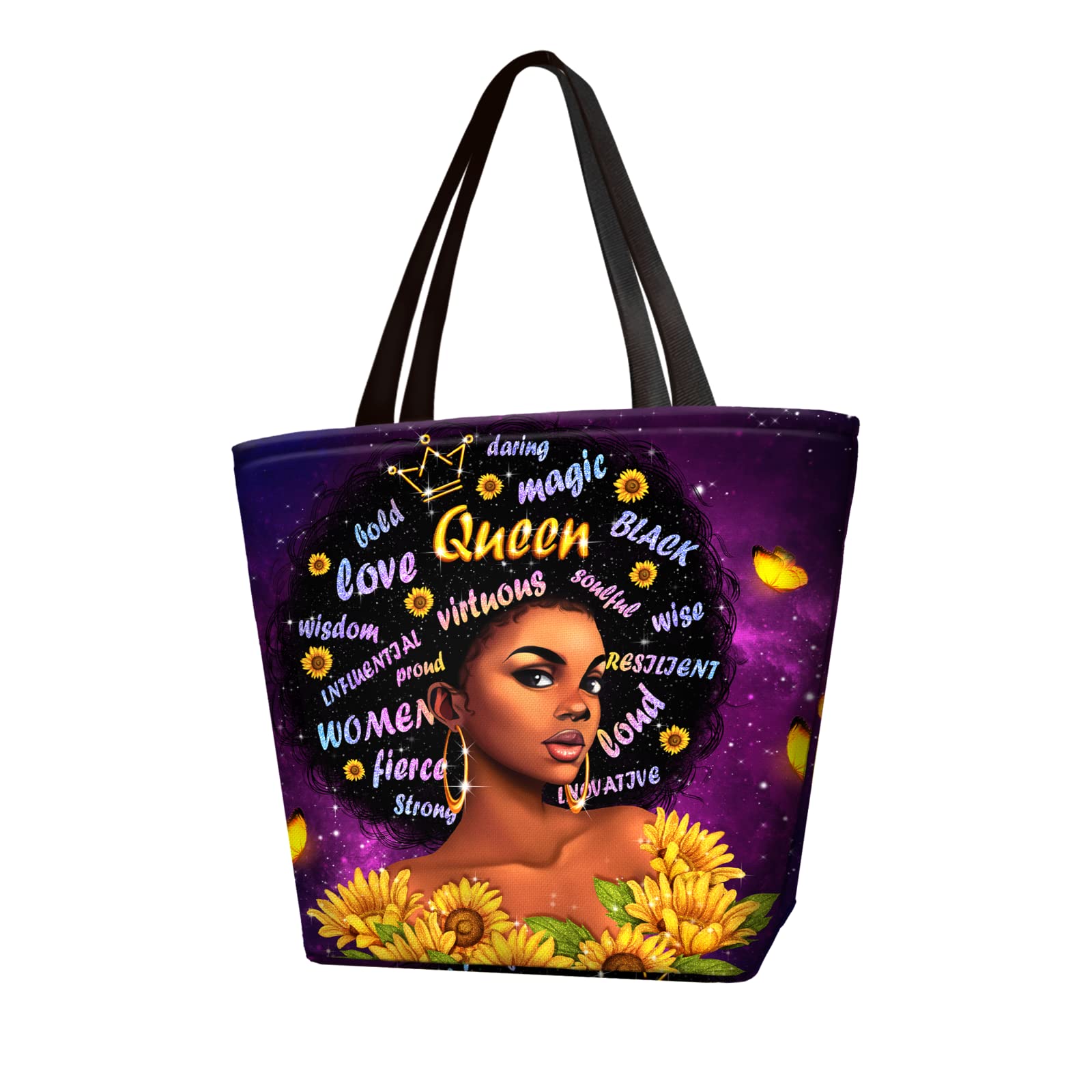 Stylish IAGM Women's Tote Bag - African American Inspired Shoulder Purse with Top Handle | Black Girl Magic Satchel Handbag for Work, Travel & Everyday Use