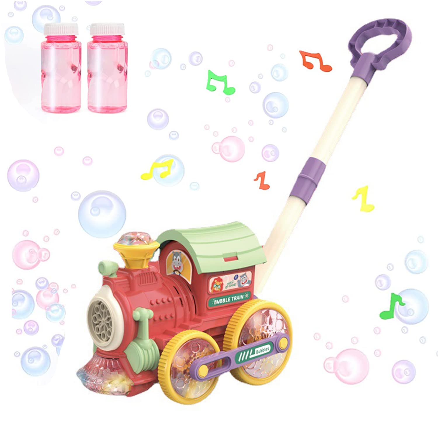 Automatic Bubble Mower for Kids - Outdoor Push Toy with Music & Lights | Toddler Lawn Mower Bubble Machine | Fun Baby Activity Walker | Perfect Christmas & Birthday Gift for Boys & Girls | Great for Backyard Play, Parties & Outdoor Activities