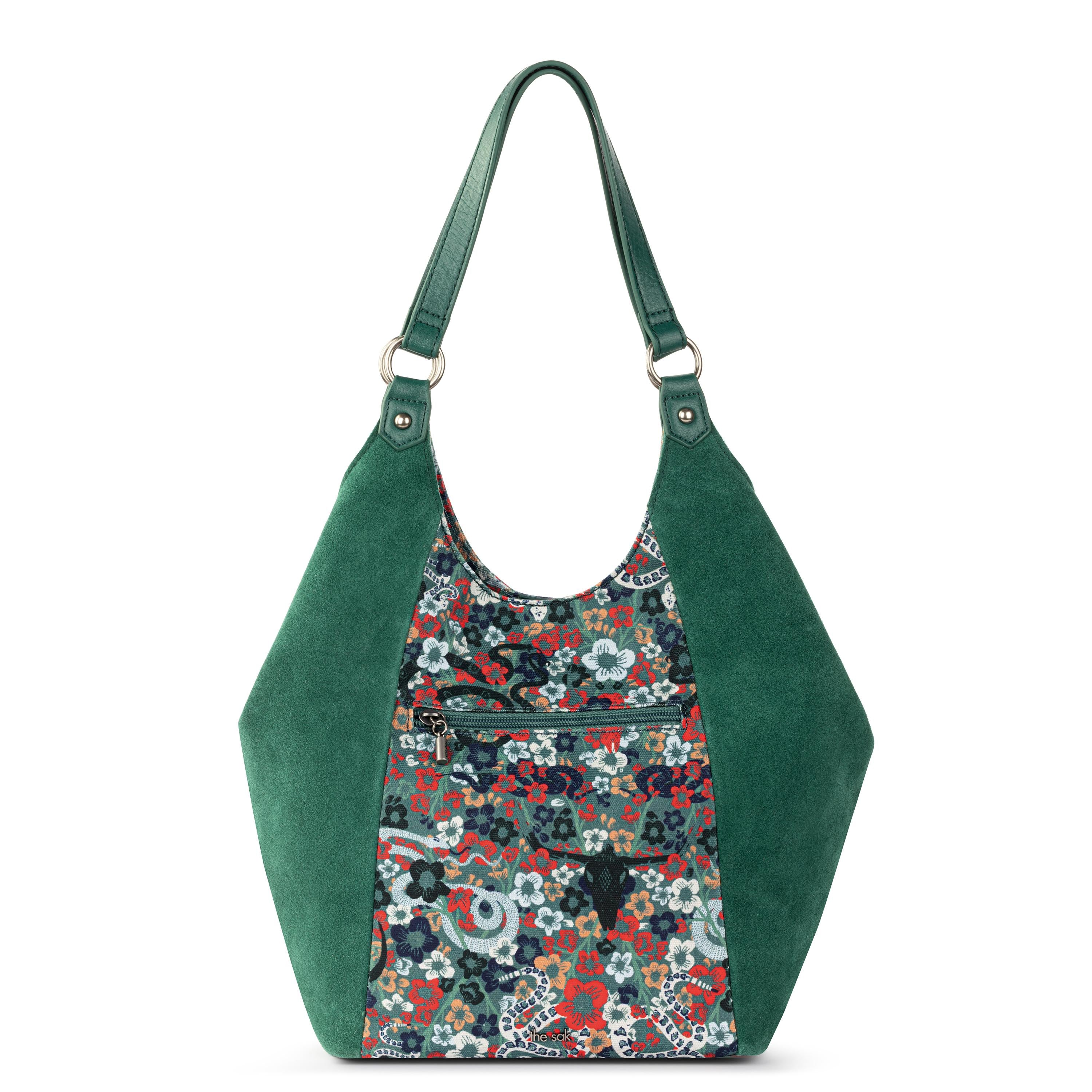 Premium Roma Leather Shopper Bag in Emerald Mojave Garden - Stylish & Durable Tote for Women, Perfect for Work, Travel & Everyday Use