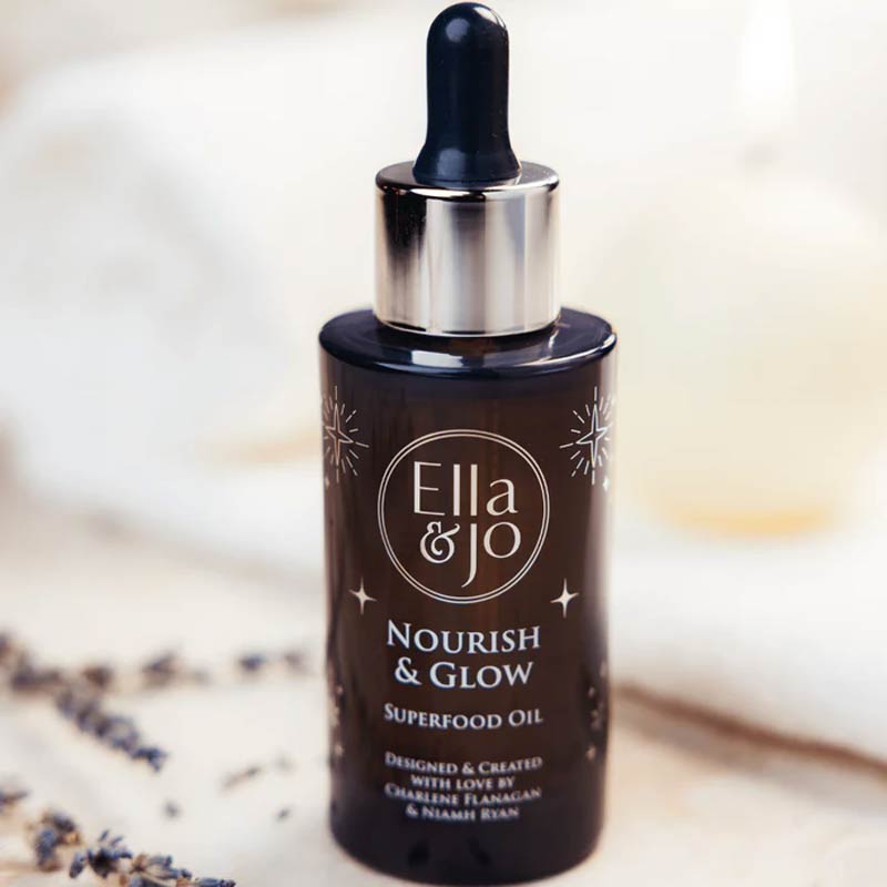 Ella & Jo Nourish & Glow Superfood Facial Oil - Organic Anti-Aging Face Serum with Vitamin C & Hyaluronic Acid for Hydration & Radiance - Perfect for Night Routine & Dry Skin Care