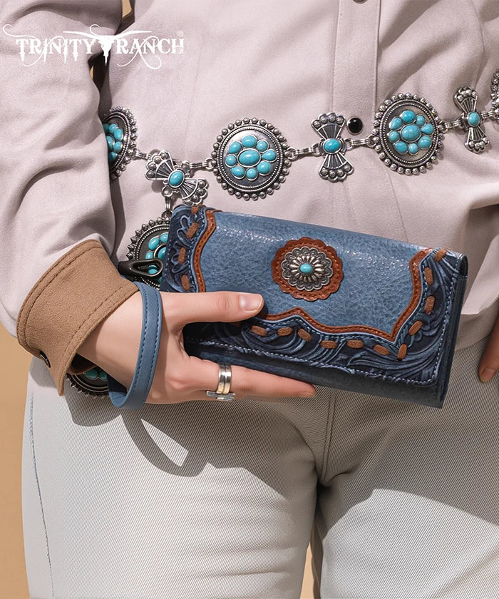 Trinity Ranch Floral Tooled Concealed Carry Tote Bag Set - Stylish Leather Purse with Hidden Gun Compartment for Women | Perfect for Everyday Carry, Travel & Outdoor Adventures