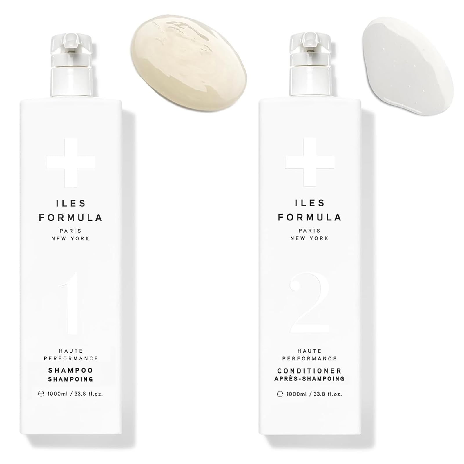 ILES FORMULA Haute Performance Shampoo and Conditioner Set - Deep Cleansing, Detangling, Hair Breakage Prevention & Damage Repair | Color Safe & Extension Friendly (1L Each) | Salon Quality Hair Care for Dry, Damaged & Color-Treated Hair at Home