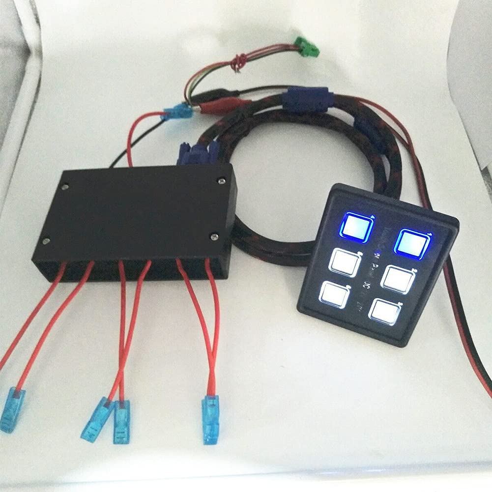 6-Way Switch Capacitive Touch Screen Panel - Waterproof Marine & Automotive Control (Black) - Perfect for Car Dashboard, Boat Console & RV Control Systems