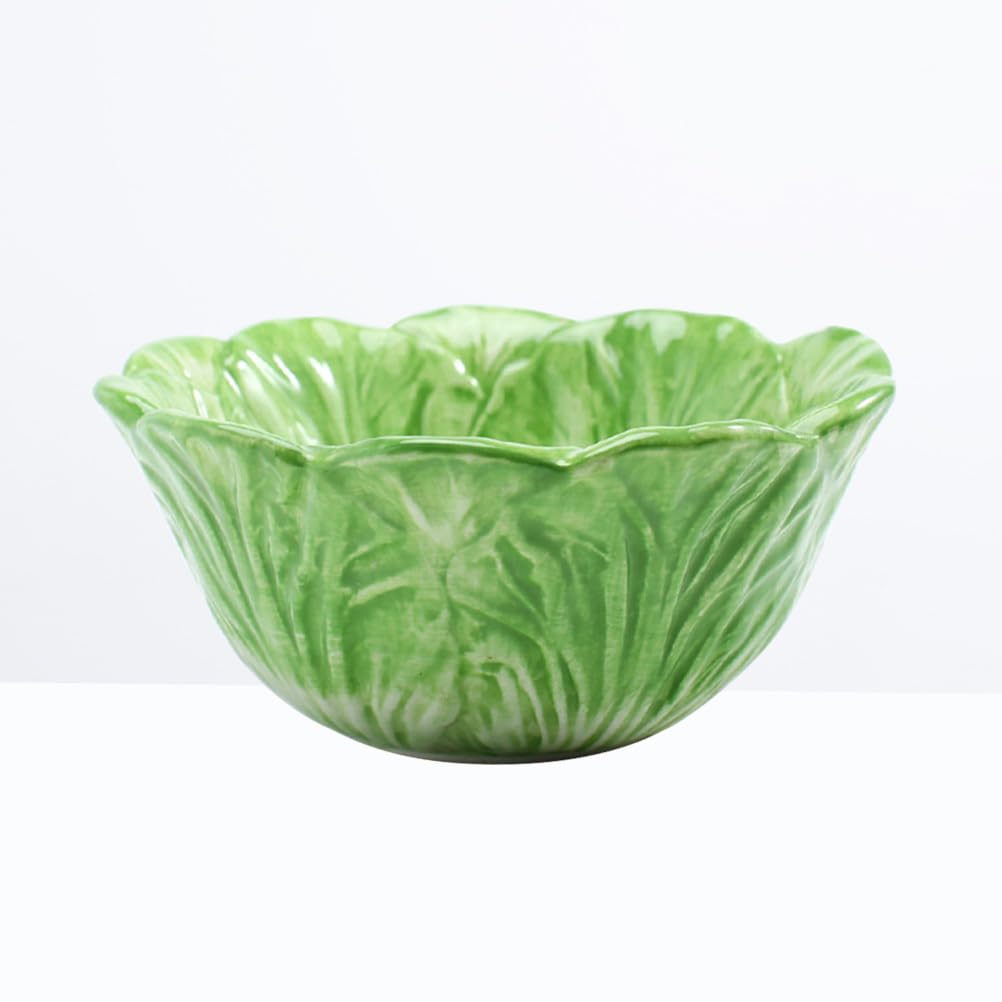 UPKOCH Kids Ceramic Bowl - Cabbage Design Fruit Salad Dessert Bowl, 5.9 Inch Green Cute Bowl for Children | Perfect for Snacks, Parties, Weddings, Bars, Restaurants | Ideal for Kids Meals, Birthday Parties, Family Gatherings & Restaurant Use