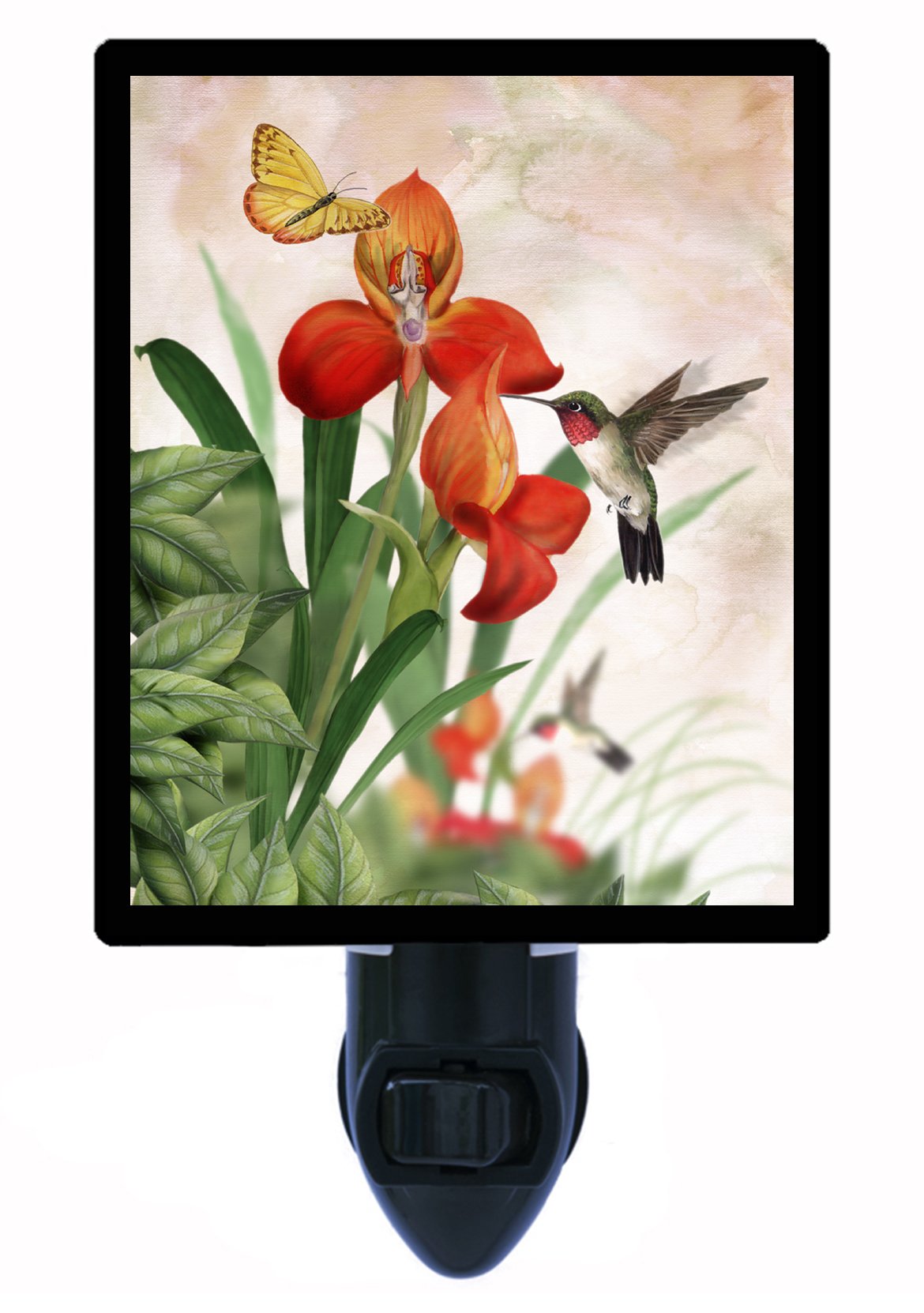 Orchid and Hummingbird Night Light - Decorative LED Table Lamp for Bedroom, Nursery, Living Room | Perfect for Nighttime Reading, Baby Sleep Aid & Home Decor