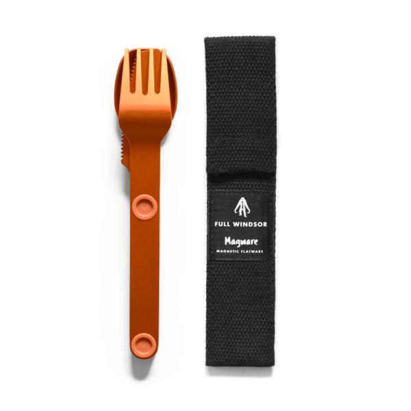 Full Windsor Magware Magnetic Flatware Set - Fire Orange | Secure & Stylish Cutlery for Camping, Picnics & Outdoor Dining