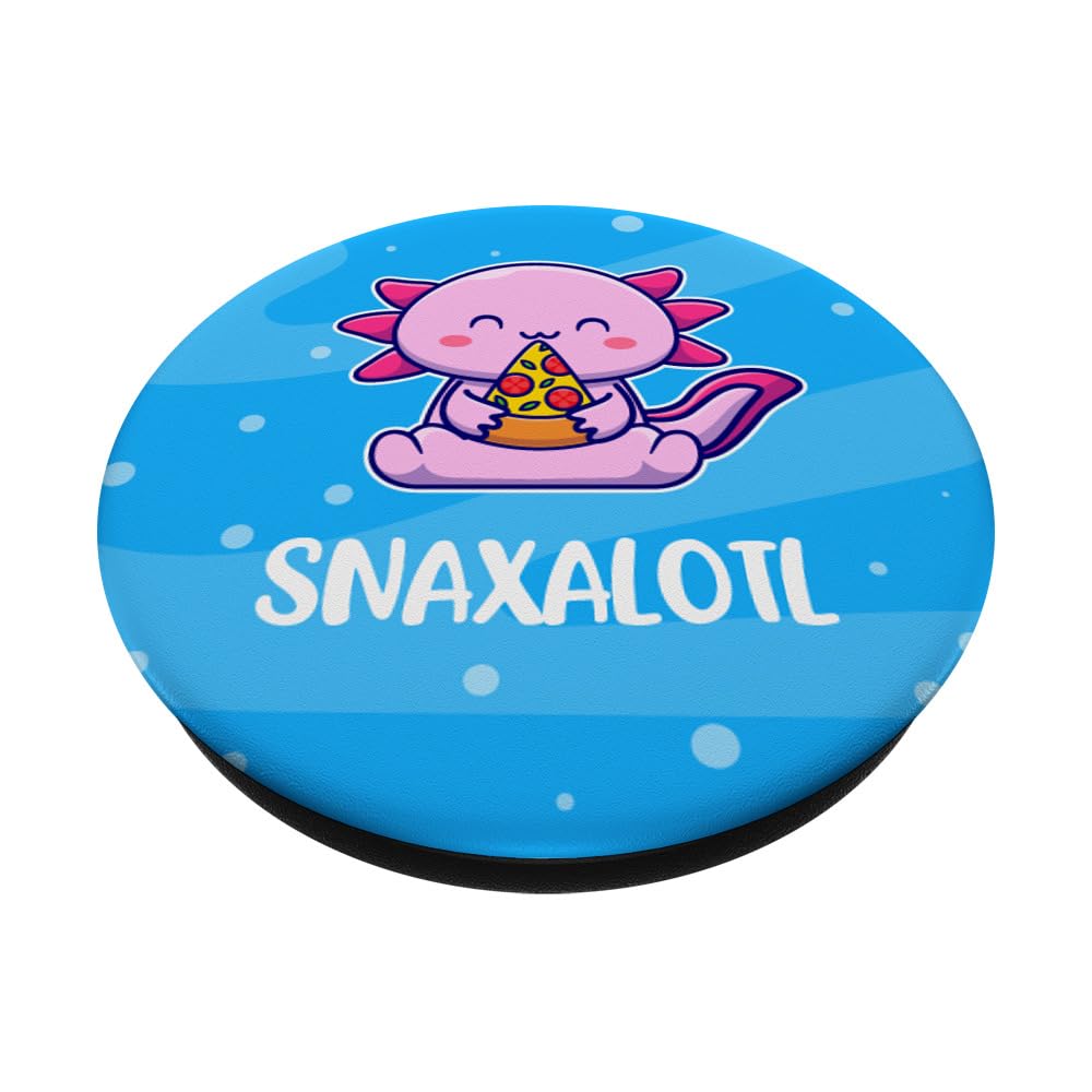 Cute Axolotl Eating Pizza Snack PopSockets - Adhesive Phone Grip & Stand for iPhone, Samsung, Smartphones | Perfect for Gaming, Selfies, and Everyday Use