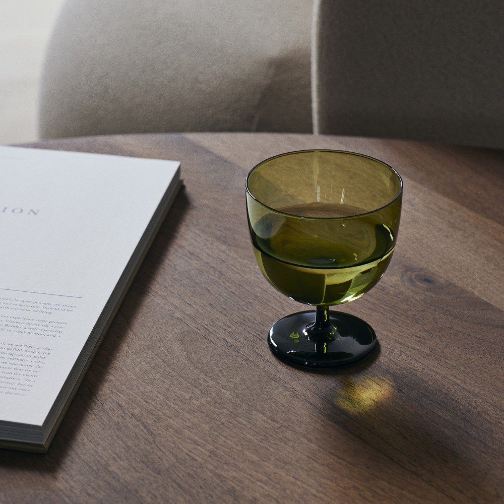 FERM LIVING Host Water Glasses Set of 2 - Moss Green Drinking Glasses for Everyday Use, Dinner Parties & Home Decor