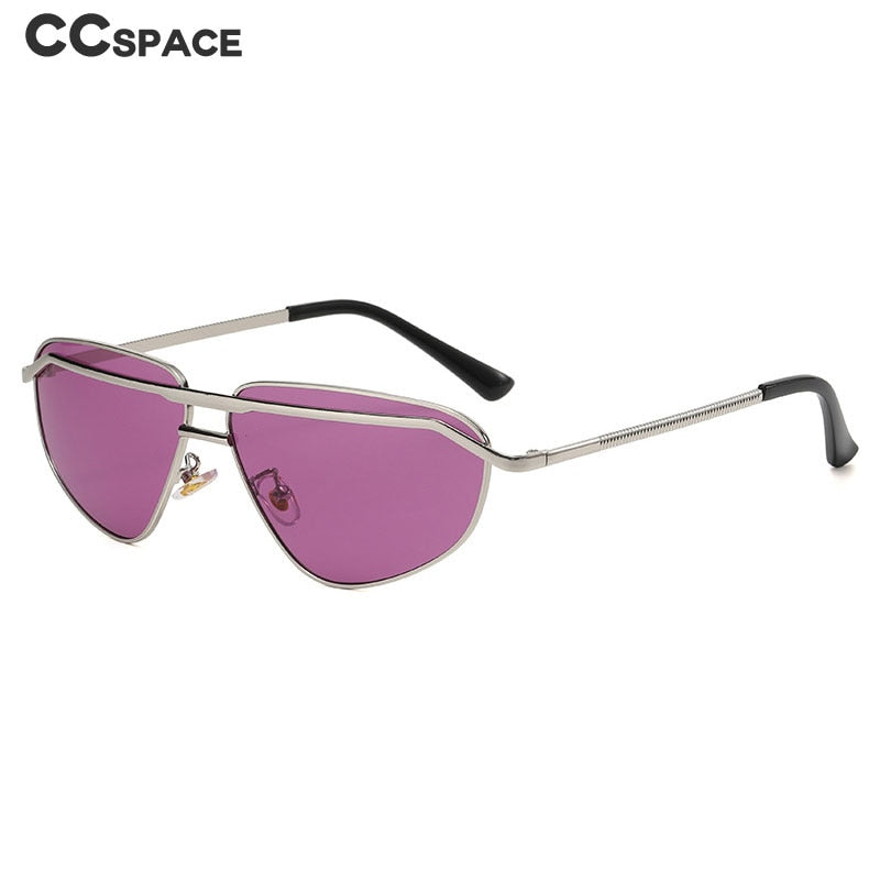 CCspace Unisex Full Rim Irregular Triangle Double Bridge Alloy UV400 Sunglasses 56348 - Stylish & Protective for Outdoor Activities, Driving, Beach & Fashion