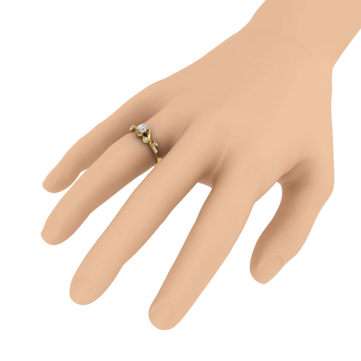1/5 Carat Diamond Engagement Ring 14K Gold for Women - I1-I2 Clarity Round Cut Solitaire Wedding Band - Perfect for Proposals, Anniversaries & Romantic Gifts