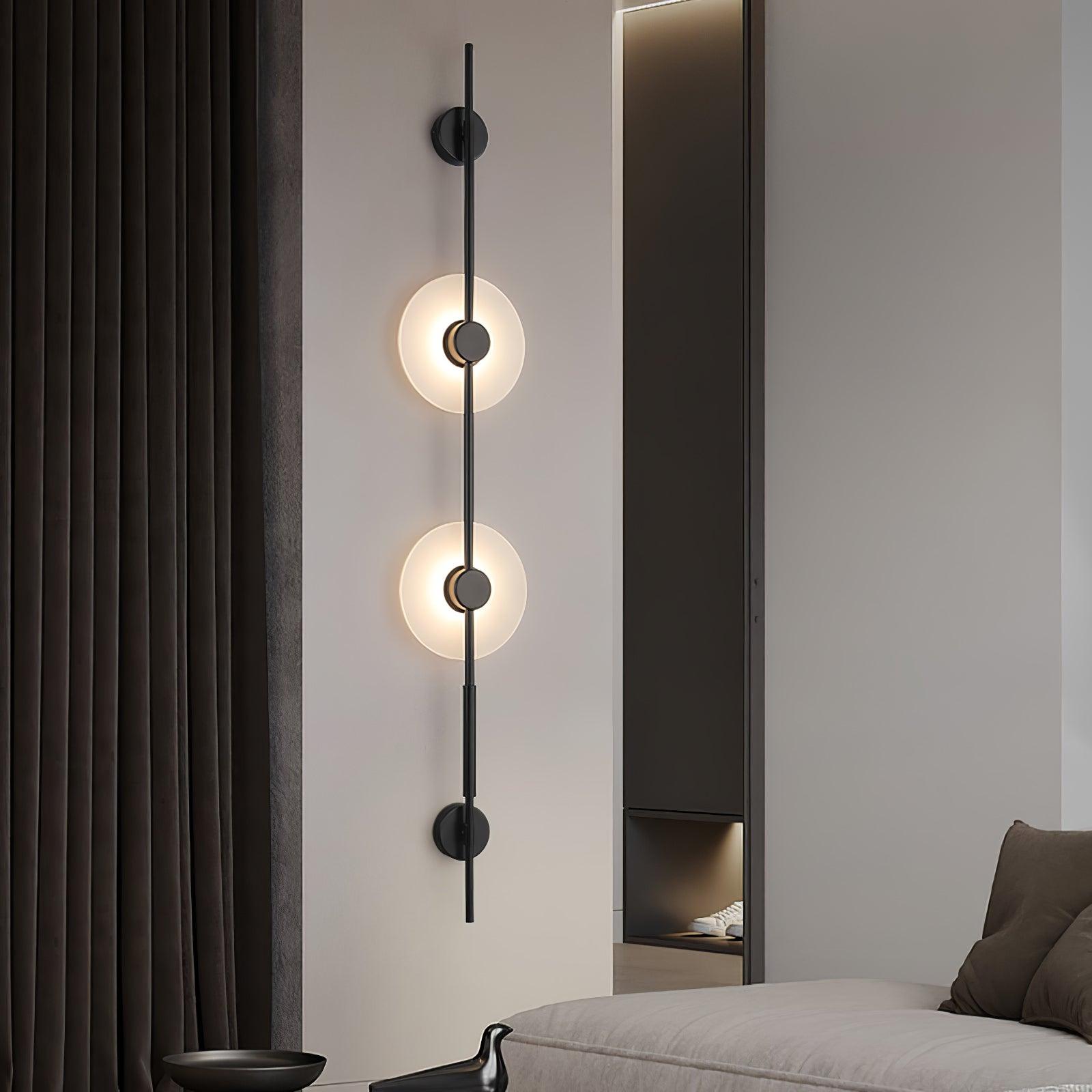 Elegant Alabaster Vertical Plug-in Wall Sconce - Modern Lighting Fixture for Bedroom, Hallway & Living Room Decor